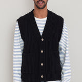 Chunky Pocket Vest - Black