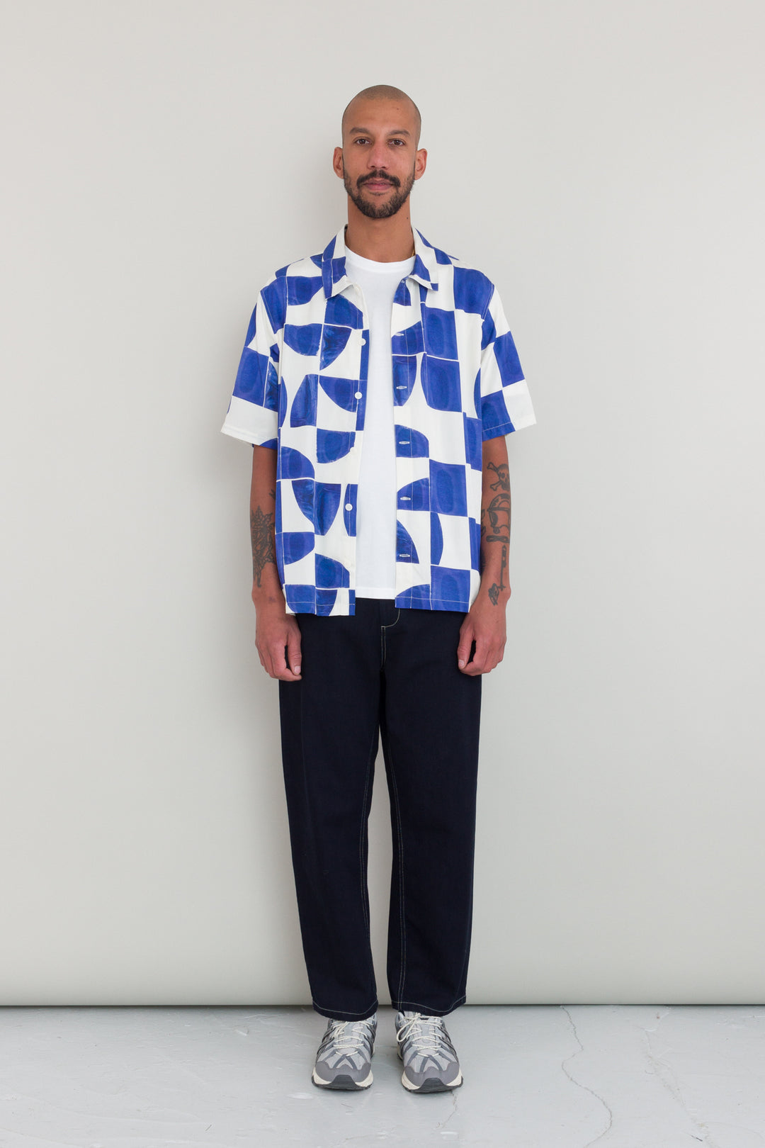 Gabe Shirt - Blue Tile Print KG – Folk