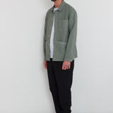 Meyer Shirt Jacket - Dark Sage Herringbone