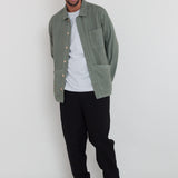 Meyer Shirt Jacket - Dark Sage Herringbone