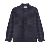 Patch Overshirt - Navy Crinkle Check