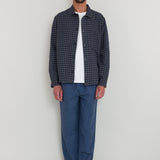 Patch Overshirt - Navy Crinkle Check