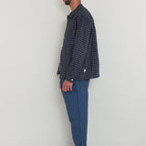 Patch Overshirt - Navy Crinkle Check