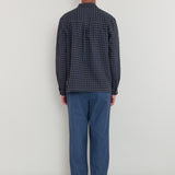 Patch Overshirt - Navy Crinkle Check