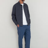 Patch Overshirt - Navy Crinkle Check