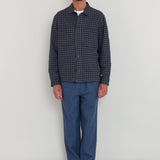 Patch Overshirt - Navy Crinkle Check