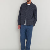 Patch Overshirt - Navy Crinkle Check