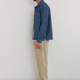 Patch Overshirt - Steel Blue Moleskin