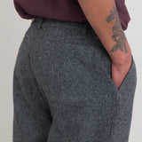 Wide Fit Trouser - Charcoal Wool Melange