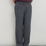 Wide Fit Trouser - Charcoal Wool Melange