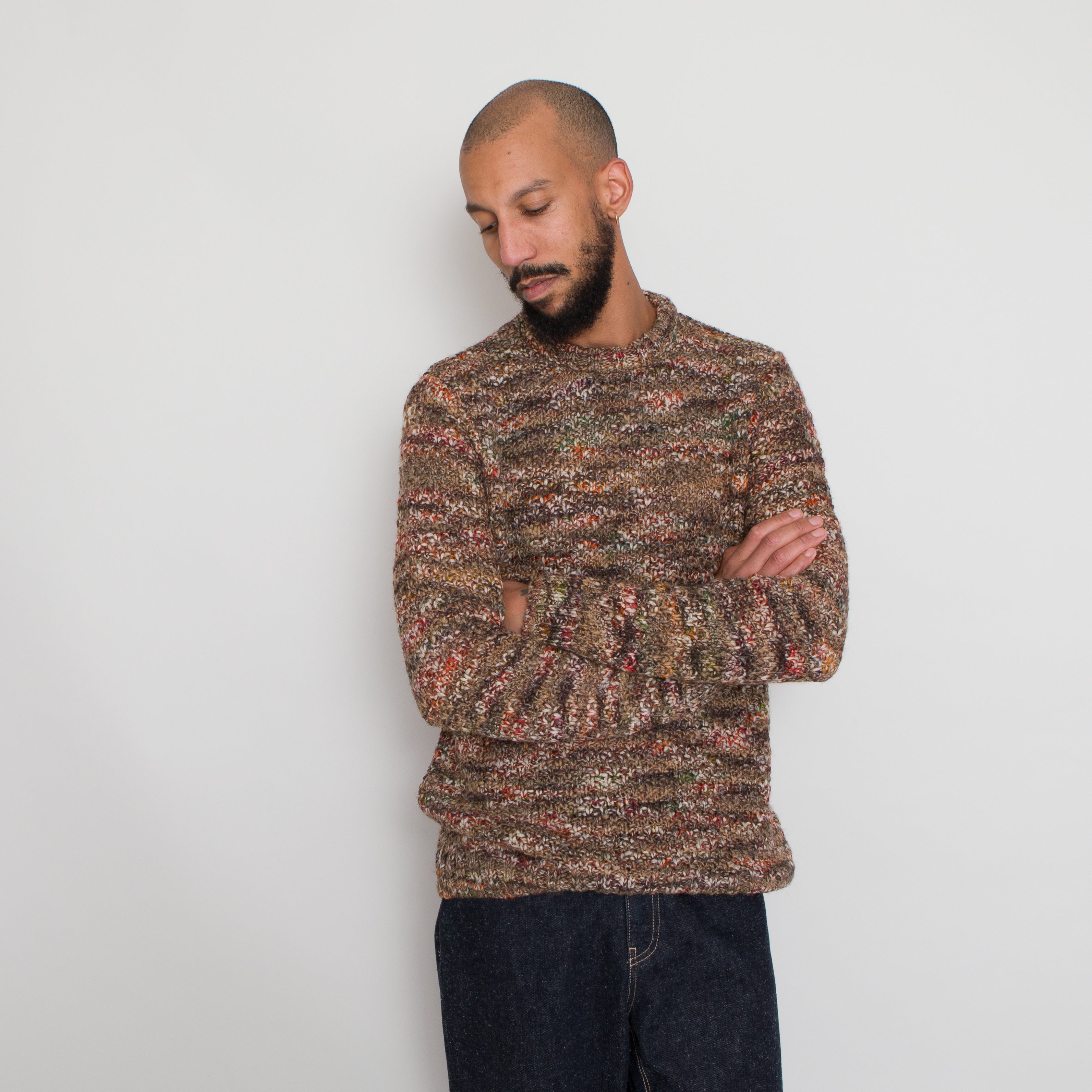 Mixed Yarn Crew - Brown Mix — Folk