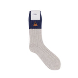 2 Tone Wool Sock - Navy Silver Mix