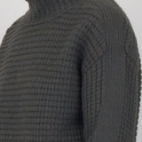 Open Funnel Neck Jumper - Dark Forest Green