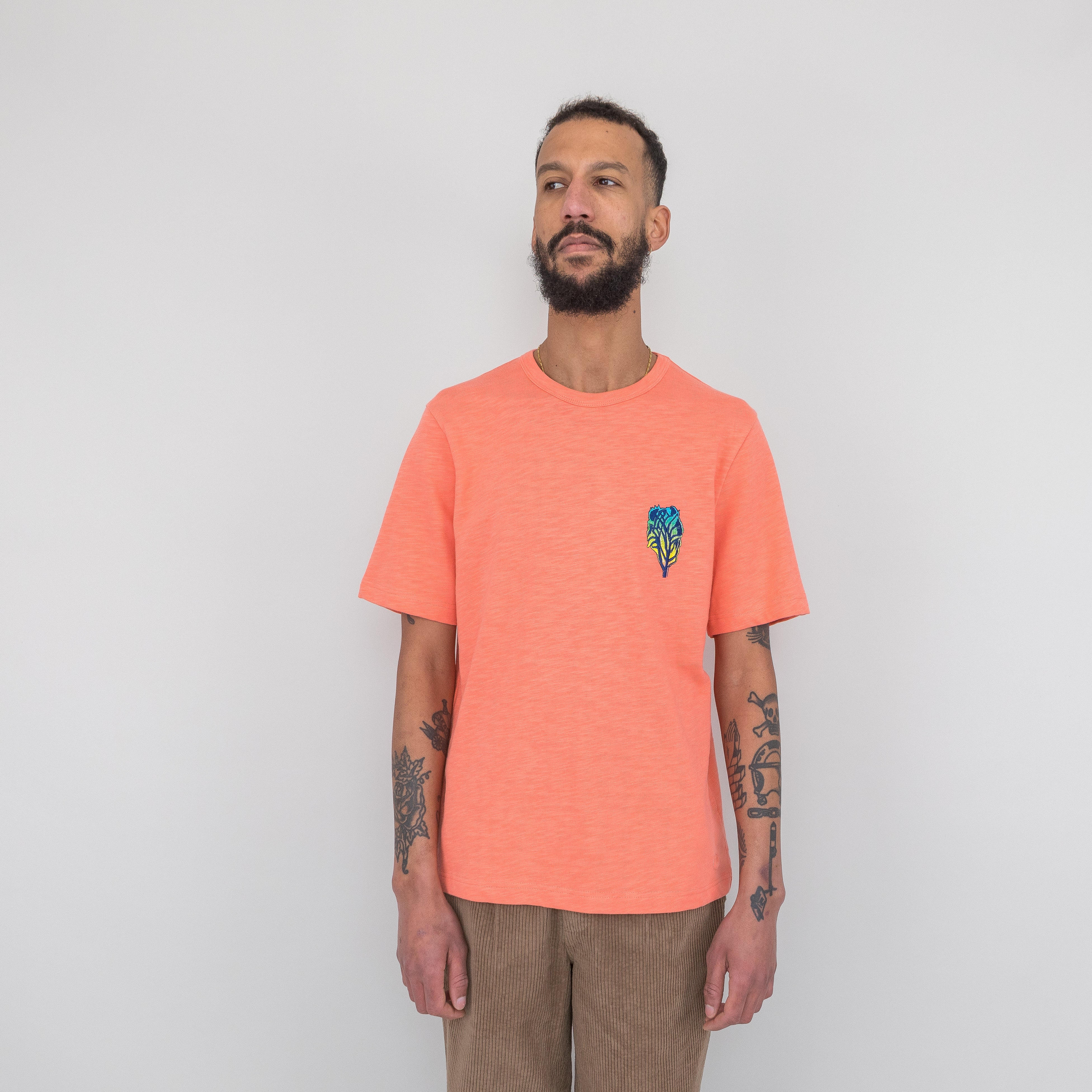 Folk | Slub Embroidered Tee - Pink TH