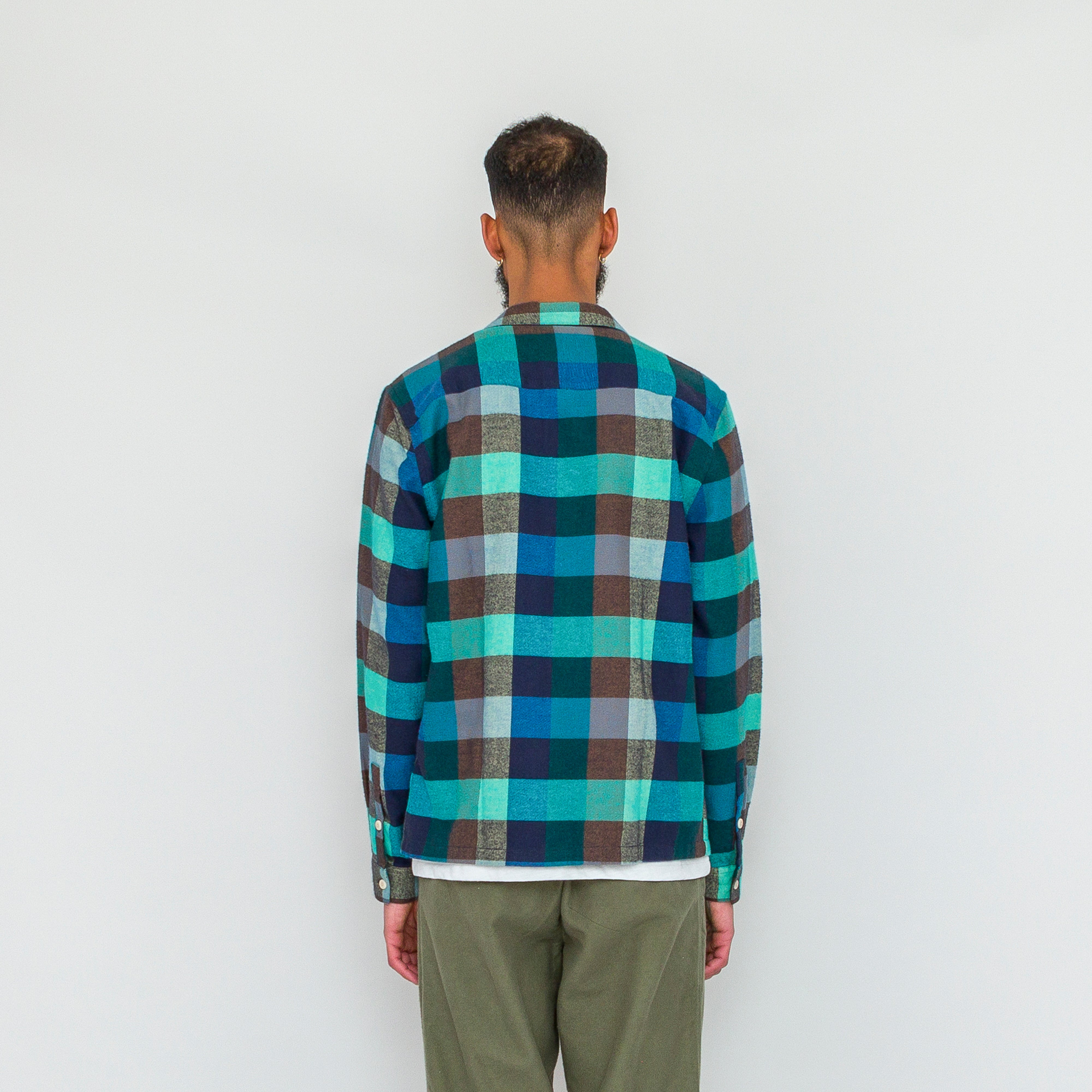 Folk | Patch Shirt - Blue/ Green Flannel Check