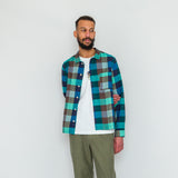 Folk | Patch Shirt - Blue/ Green Flannel Check