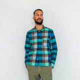 Folk | Patch Shirt - Blue/ Green Flannel Check