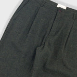 Wide Fit Trouser - Dark Green Wool Melange