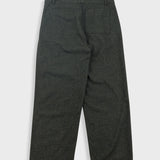 Wide Fit Trouser - Dark Green Wool Melange