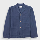 Wide Fit Blazer - Soft Navy Herringbone