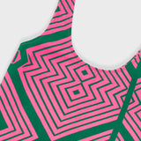 Scoop Back Vest - Pink Green Diamond Vest