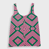 Scoop Back Vest - Pink Green Diamond Vest