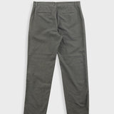 Fixed Waistband Cotton Linen Trouser - Dark Sage