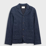 Patch Jacket - Navy Wool Melange AW24