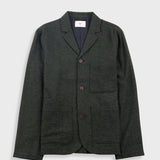 Wide Fit Blazer - Dark Green Wool Melange