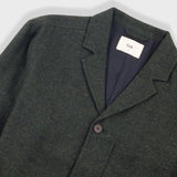 Wide Fit Blazer - Dark Green Wool Melange