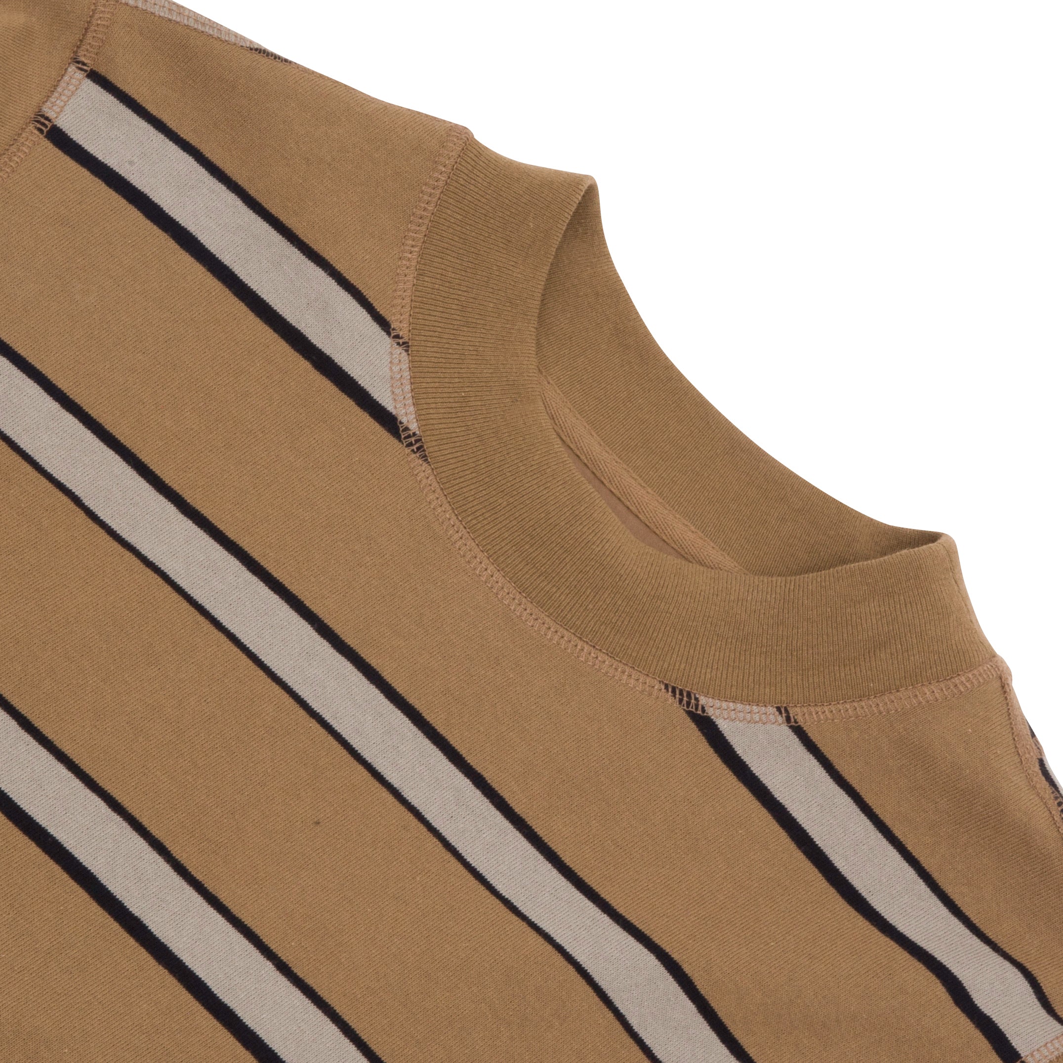 MHL - Wide Crew Matelot Outline Stripe Jersey - Khaki/Taupe/OffBLK