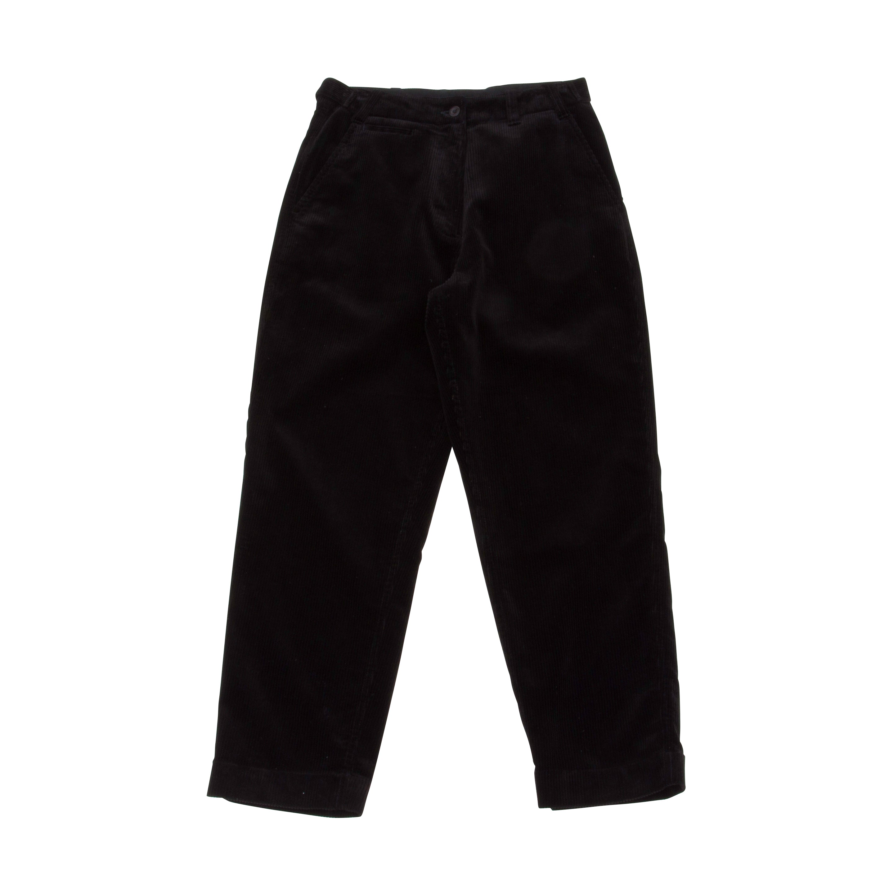 MHL | MHL - Tab Waist Tapered Trouser - Heavy Corduroy - Black