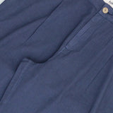 Wide Fit Trouser - Soft Navy Herringbone