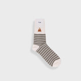 Block Stripe Socks - Olive Stripe