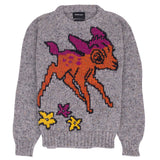 Howlin' - Acid Deer With Flowers Knit Jumper - Grey