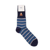 Waffle Stripe Sock - Soft Blue Stripe