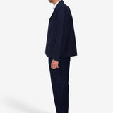 Wide Fit Blazer - Navy Linear Texture