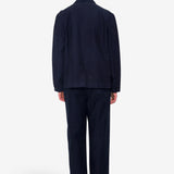 Wide Fit Blazer - Navy Linear Texture