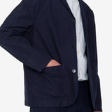 Wide Fit Blazer - Navy Linear Texture