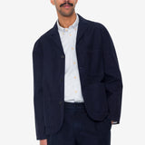 Wide Fit Blazer - Navy Linear Texture