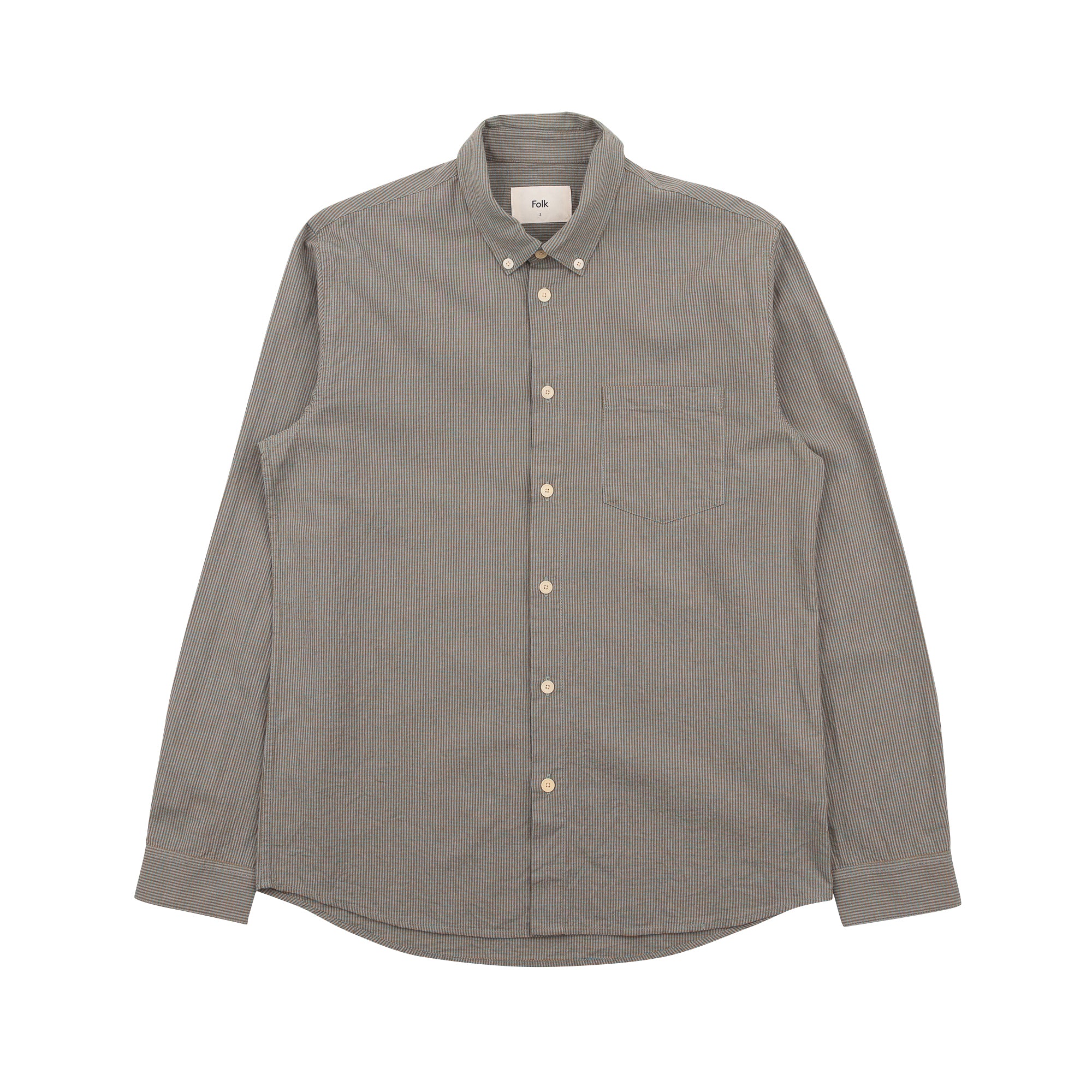 Folk Relaxed Fit Shirt - Green Microcheck