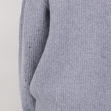 Zip Through Jumper - Mid Grey Melange