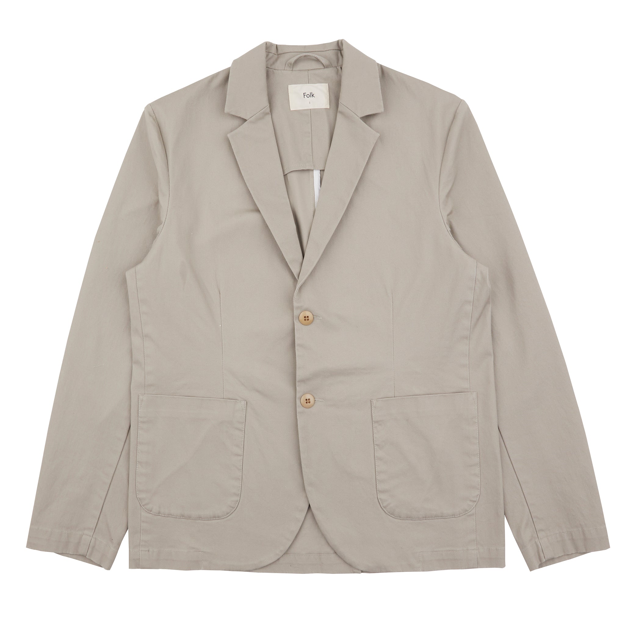 Folk | Relaxed Cotton Blazer - Warm Grey Twill