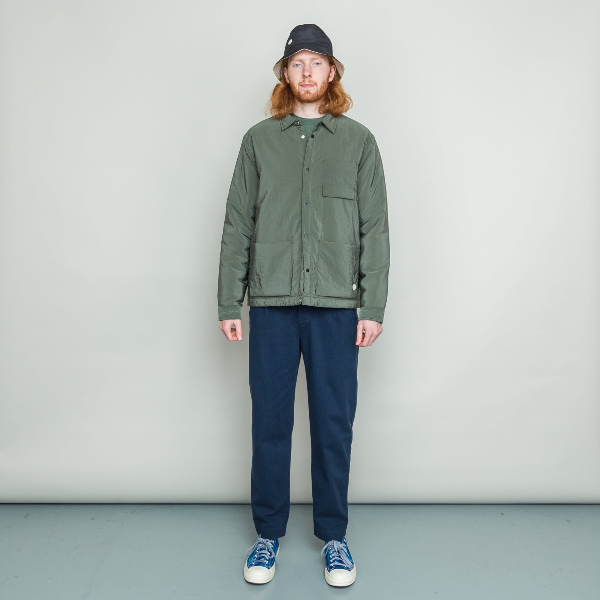 Wadded Assembly Jacket - Olive Nylon Texture