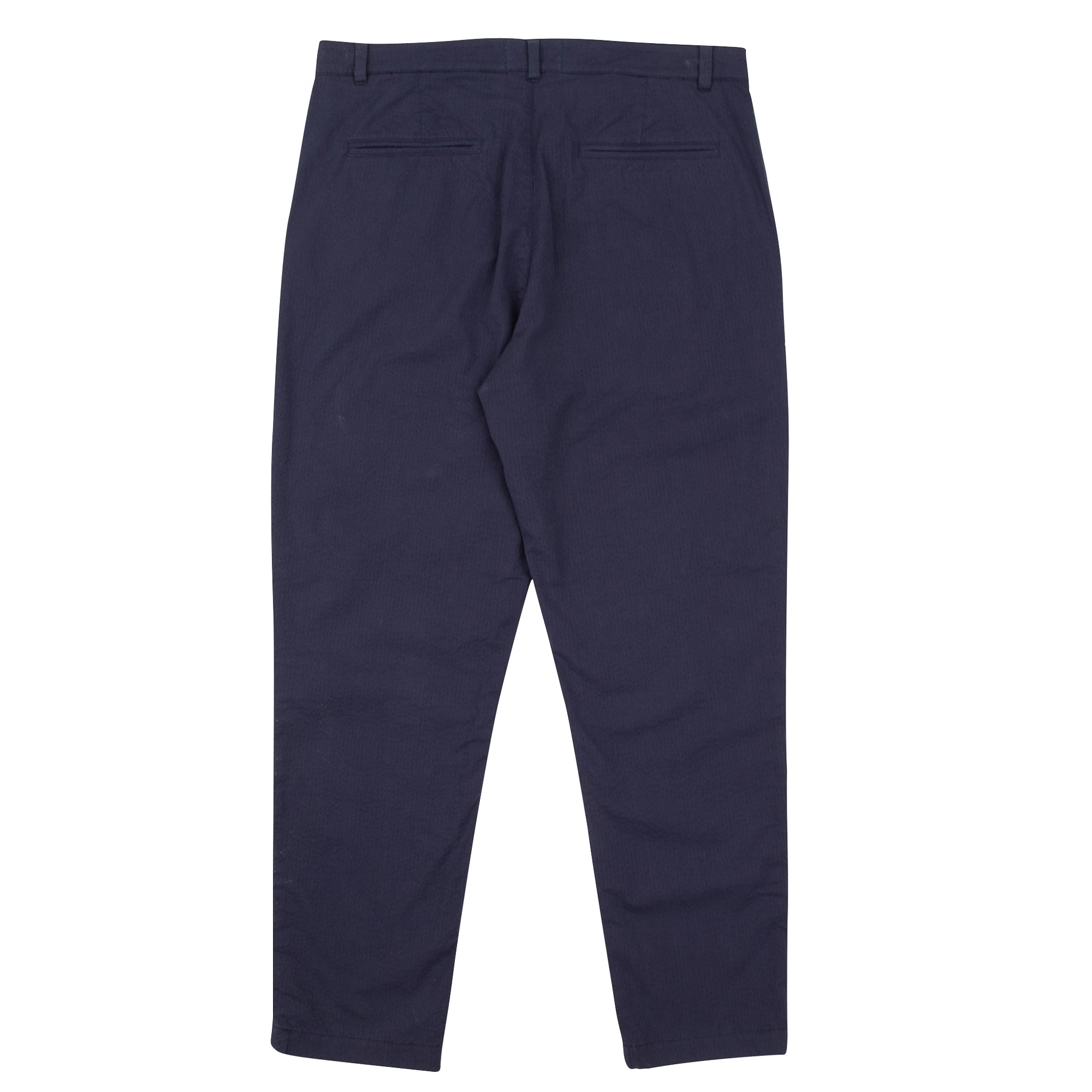 Relaxed Cotton Trouser - Navy Seersucker